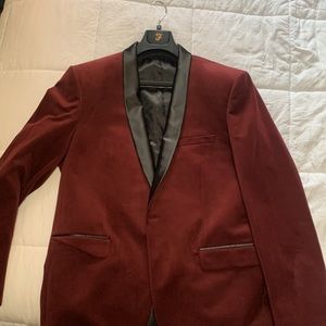 Mens Red Velvet Blazer